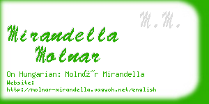 mirandella molnar business card